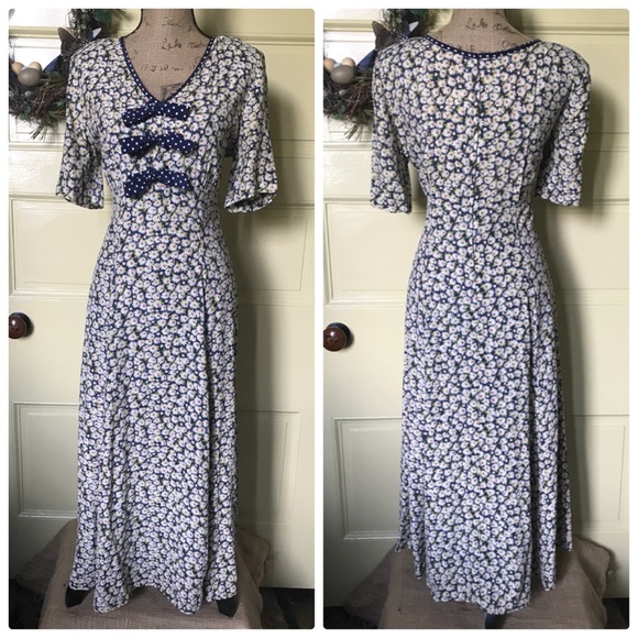 Micro floral daisy & dots feminine frock 7/8 - Picture 2 of 3